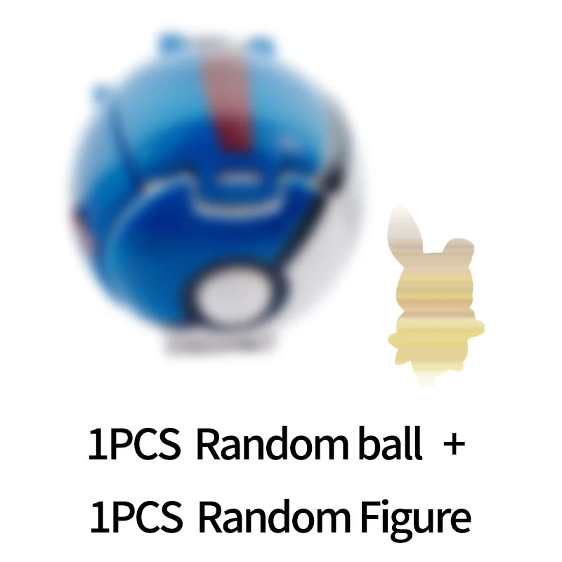 Random 7CM Pokeball Pokemon big ball Anime action figure Pikachu Litten Psyduck Squirtle Bulbasaur Go Toy boy kid Birthday Gift