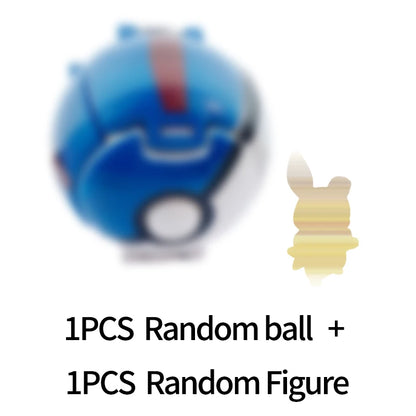 Random 7CM Pokeball Pokemon big ball Anime action figure Pikachu Litten Psyduck Squirtle Bulbasaur Go Toy boy kid Birthday Gift