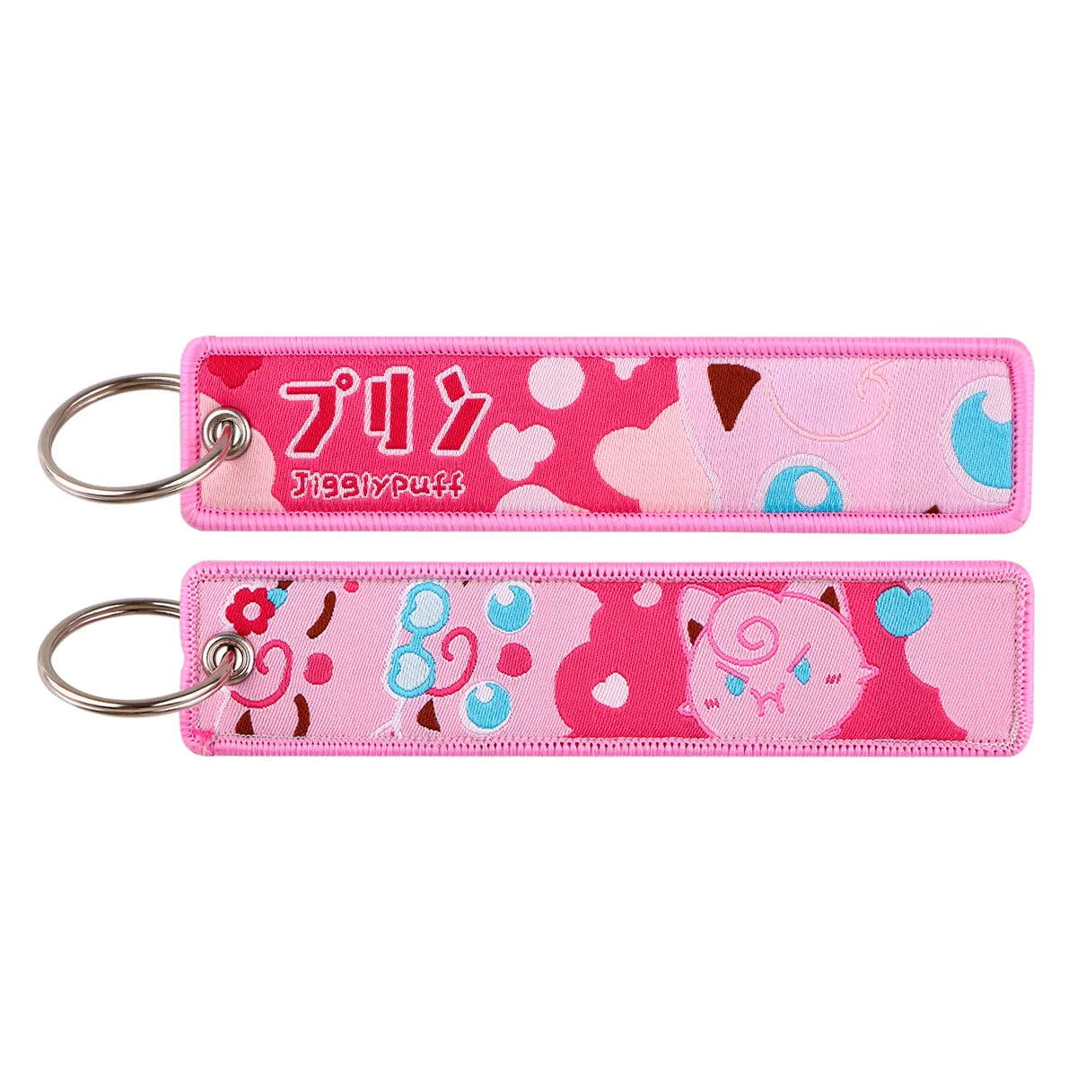 Embroidered Cute Tag keys Cartoon Pocket Monster Pokémon Keychains Anime Keyring For Fans Cosplay Accessories