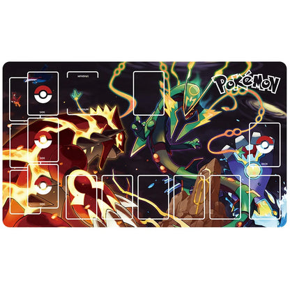 New 600x350mm PTCG Eevee Mewtwo Single Player Playmat Anime Cartoon Duel Disk Game Ash Ketchum Rubber Board Game Mat Toy Gifts