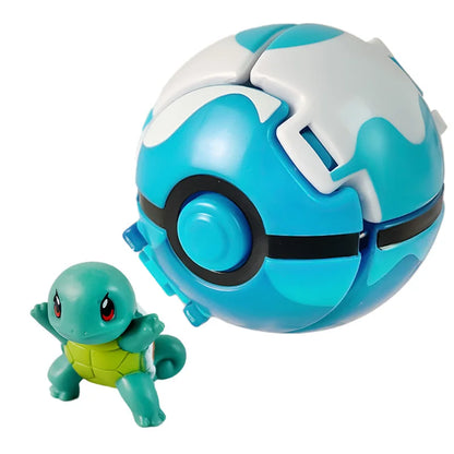 Random 7CM Pokeball Pokemon big ball Anime action figure Pikachu Litten Psyduck Squirtle Bulbasaur Go Toy boy kid Birthday Gift