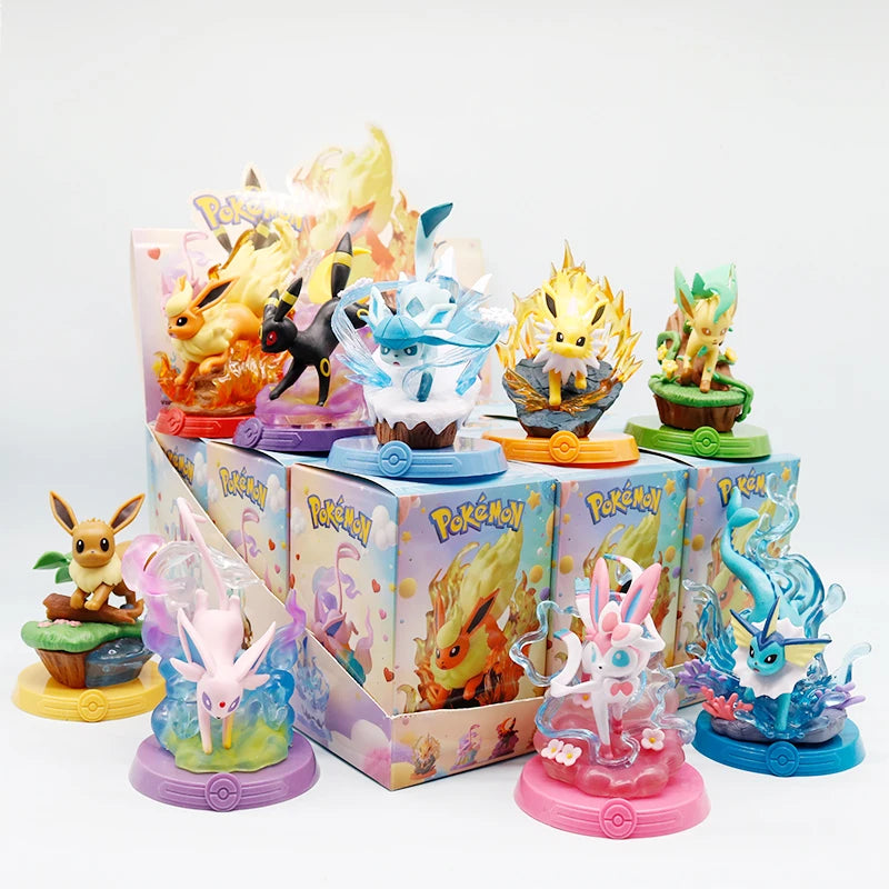 HOT 9 Style Pokemon Eeveelution Espeon Sylveon Glaceon Leafeon Vaporeon Umbreon Flareon Pokémon Model Anime Figure Ornaments Toy
