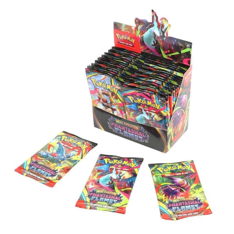 360Pcs English Pokémon TCG: Mega Evolution Phantasmal Flames Booster Box Pokemon trade card 36 Pack Box