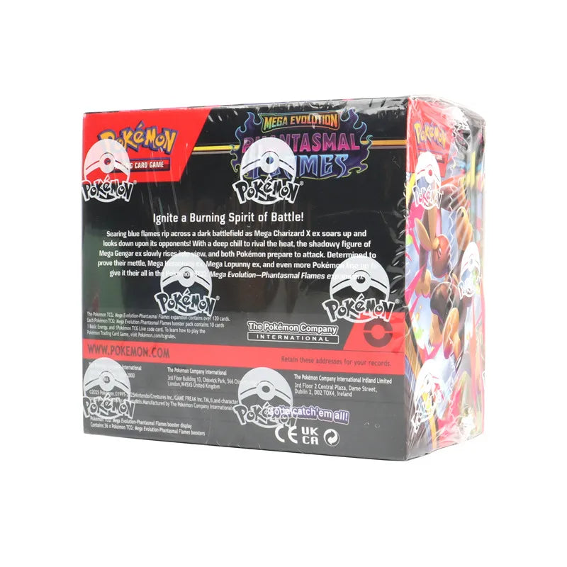360Pcs English Pokémon TCG: Mega Evolution Phantasmal Flames Booster Box Pokemon trade card 36 Pack Box