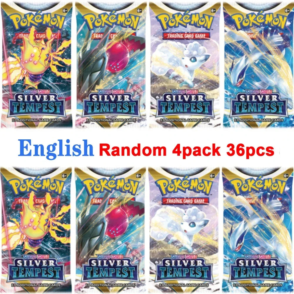 Pokemon Card Game Box Scarlet & Violet Evolutions 151 Temporal Forces Sun Moon Team up 4 Packs (Each Pack Contains 9/10 Cards)