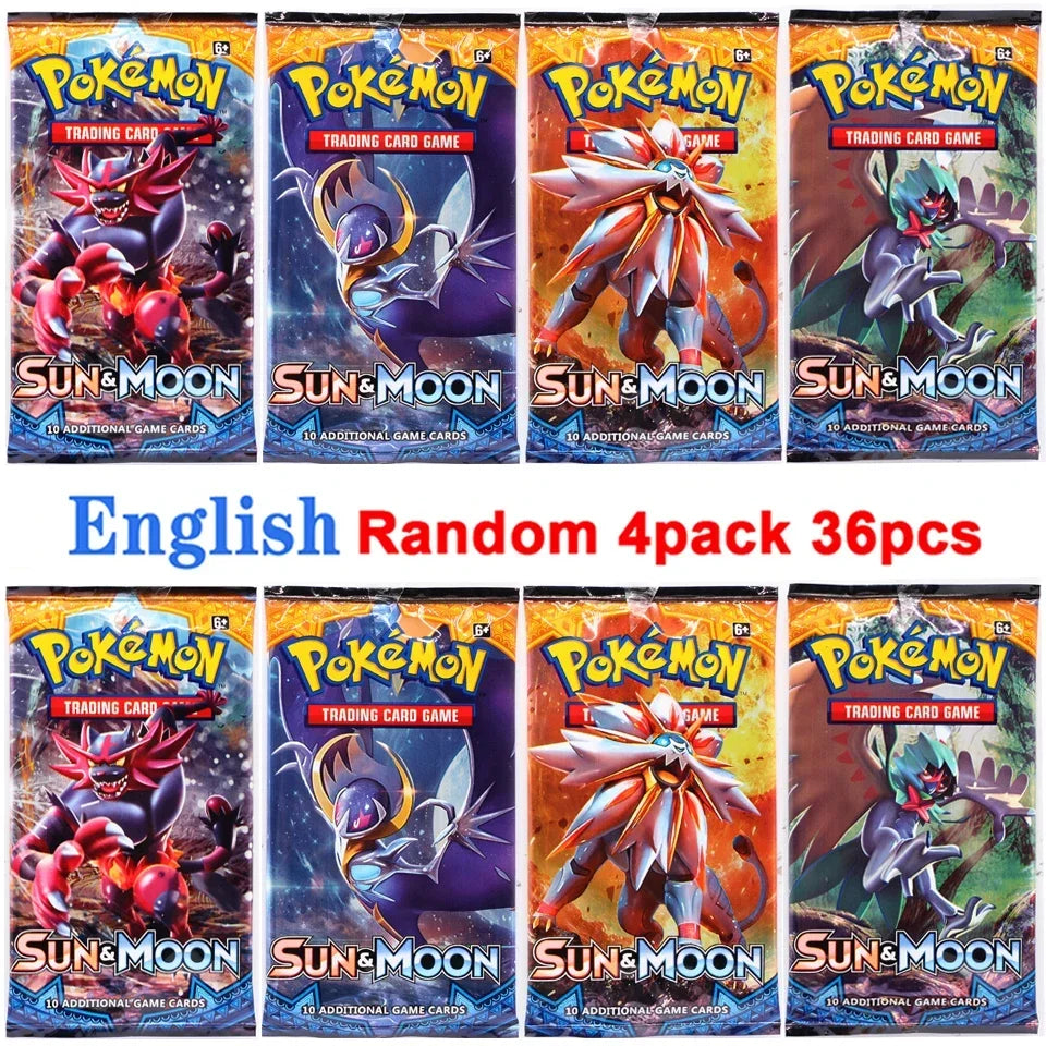 Pokemon Card Game Box Scarlet & Violet Evolutions 151 Temporal Forces Sun Moon Team up 4 Packs (Each Pack Contains 9/10 Cards)
