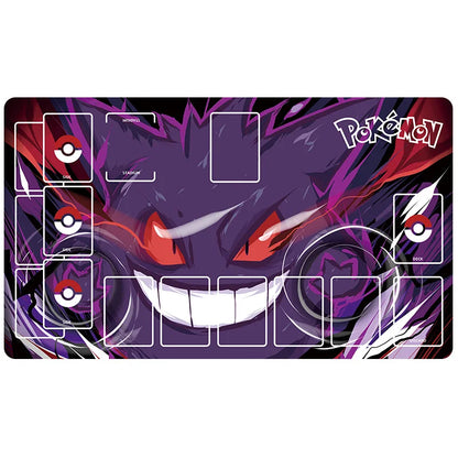 New 600x350mm PTCG Eevee Mewtwo Single Player Playmat Anime Cartoon Duel Disk Game Ash Ketchum Rubber Board Game Mat Toy Gifts