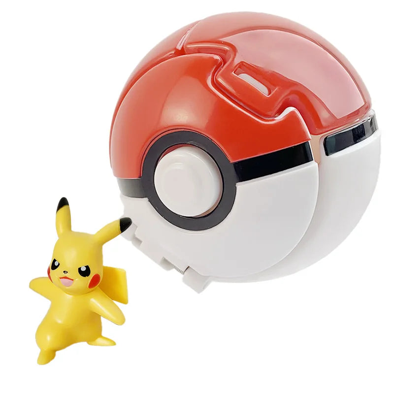 Random 7CM Pokeball Pokemon big ball Anime action figure Pikachu Litten Psyduck Squirtle Bulbasaur Go Toy boy kid Birthday Gift