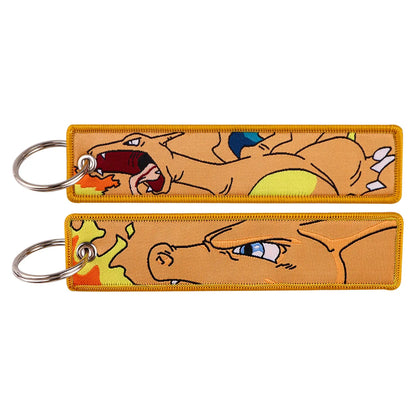 Embroidered Cute Tag keys Cartoon Pocket Monster Pokémon Keychains Anime Keyring For Fans Cosplay Accessories