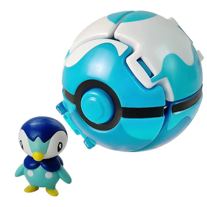 Random 7CM Pokeball Pokemon big ball Anime action figure Pikachu Litten Psyduck Squirtle Bulbasaur Go Toy boy kid Birthday Gift