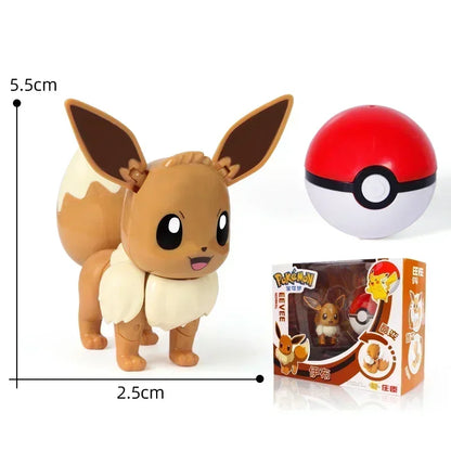 Genuine Pokemon Figure Ball Action Toy Mewtwo Venusaur Charizard Solgaleo Eevee Mewtwo Pikachu Box Pokeball Poke Ball Kids Gift