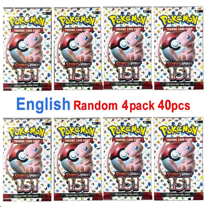 Pokemon Card Game Box Scarlet & Violet Evolutions 151 Temporal Forces Sun Moon Team up 4 Packs (Each Pack Contains 9/10 Cards)