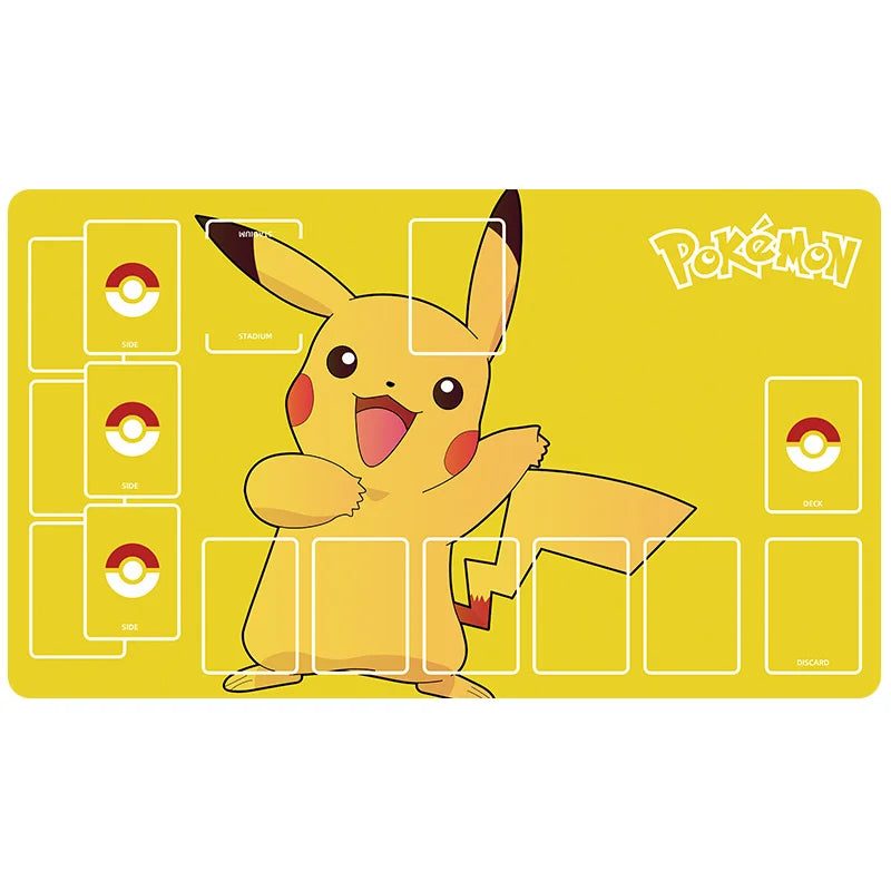 New 600x350mm PTCG Eevee Mewtwo Single Player Playmat Anime Cartoon Duel Disk Game Ash Ketchum Rubber Board Game Mat Toy Gifts