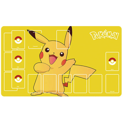 New 600x350mm PTCG Eevee Mewtwo Single Player Playmat Anime Cartoon Duel Disk Game Ash Ketchum Rubber Board Game Mat Toy Gifts