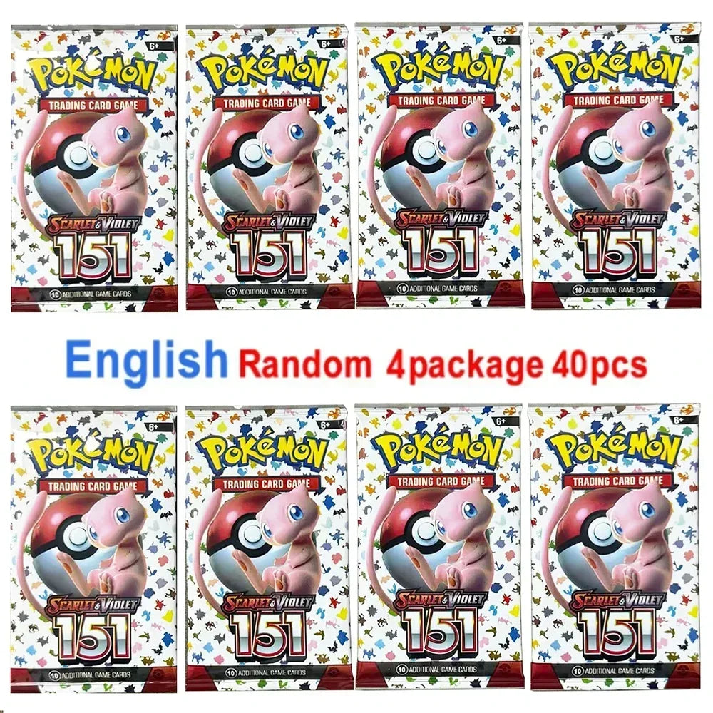 Pokemon Card Game Box Scarlet & Violet Evolutions 151 Temporal Forces Sun Moon Team up 4 Packs (Each Pack Contains 9/10 Cards)