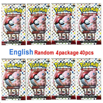 Pokemon Card Game Box Scarlet & Violet Evolutions 151 Temporal Forces Sun Moon Team up 4 Packs (Each Pack Contains 9/10 Cards)