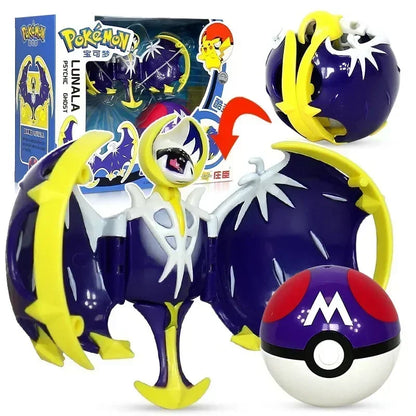 Genuine Pokemon Figure Ball Action Toy Mewtwo Venusaur Charizard Solgaleo Eevee Mewtwo Pikachu Box Pokeball Poke Ball Kids Gift