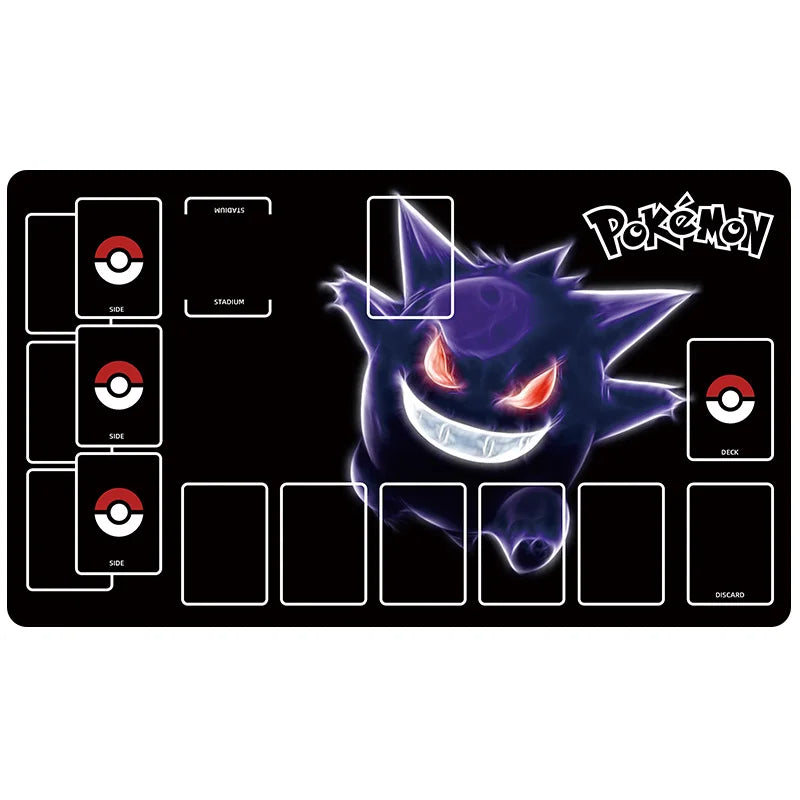 New 600x350mm PTCG Eevee Mewtwo Single Player Playmat Anime Cartoon Duel Disk Game Ash Ketchum Rubber Board Game Mat Toy Gifts