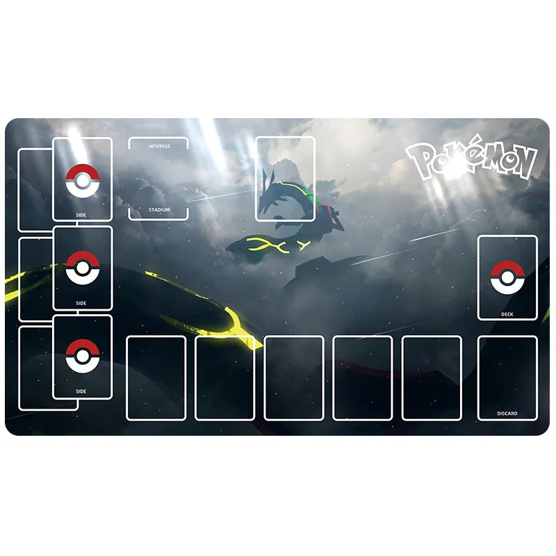 New 600x350mm PTCG Eevee Mewtwo Single Player Playmat Anime Cartoon Duel Disk Game Ash Ketchum Rubber Board Game Mat Toy Gifts