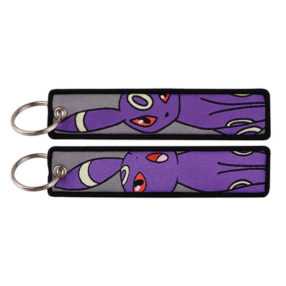 Embroidered Cute Tag keys Cartoon Pocket Monster Pokémon Keychains Anime Keyring For Fans Cosplay Accessories