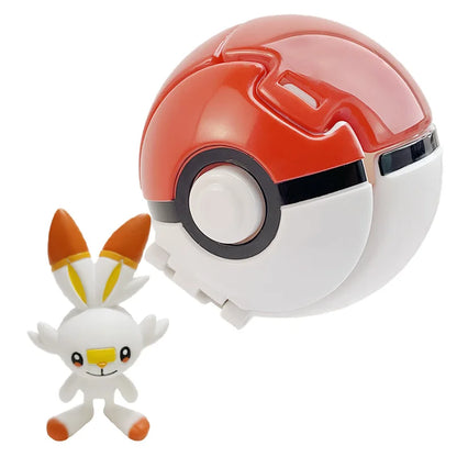 Random 7CM Pokeball Pokemon big ball Anime action figure Pikachu Litten Psyduck Squirtle Bulbasaur Go Toy boy kid Birthday Gift