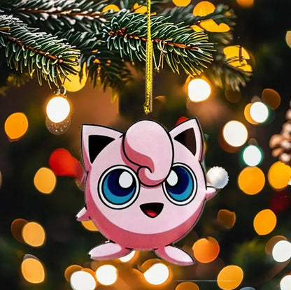 2D Flat Pokemon Christmas Decoration Anime Model Birthday Tree Pendant Kid Toy Car S Pikachu Pendants Room Ornaments