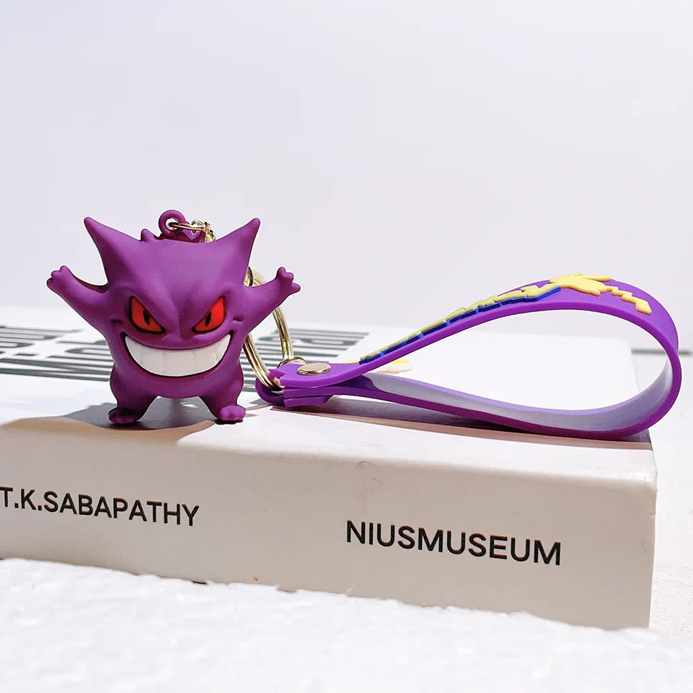 Pokemon Keychain  Anime Cartoon Pikachu Creative Key Chain Ornaments Dolls Eevee Psyduck Rowlet for Kids Toys Bag Pendant Gifts