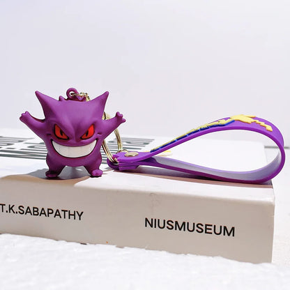 Pokemon Keychain  Anime Cartoon Pikachu Creative Key Chain Ornaments Dolls Eevee Psyduck Rowlet for Kids Toys Bag Pendant Gifts