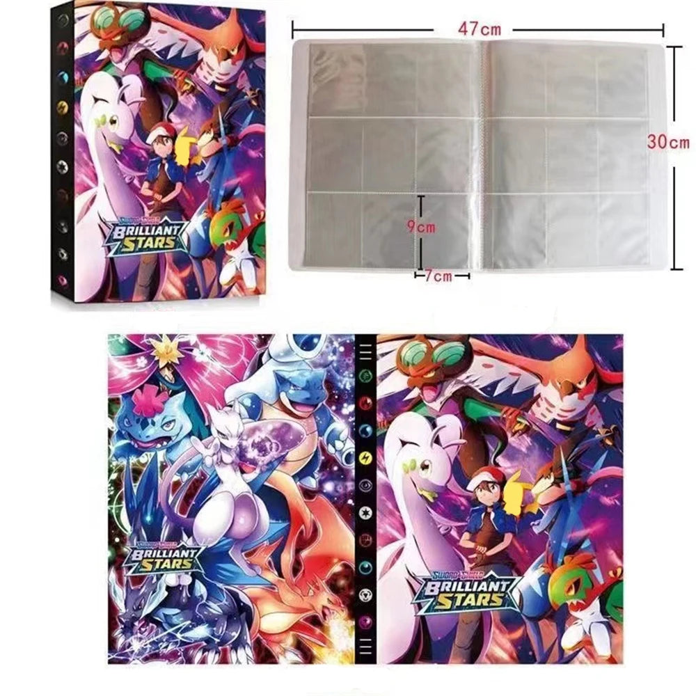 2024 Charizard Mewtwo Holder Binder Collections Folder Anime Card Protector Notebook for Pokemones Album 240/540Pcs Card Book