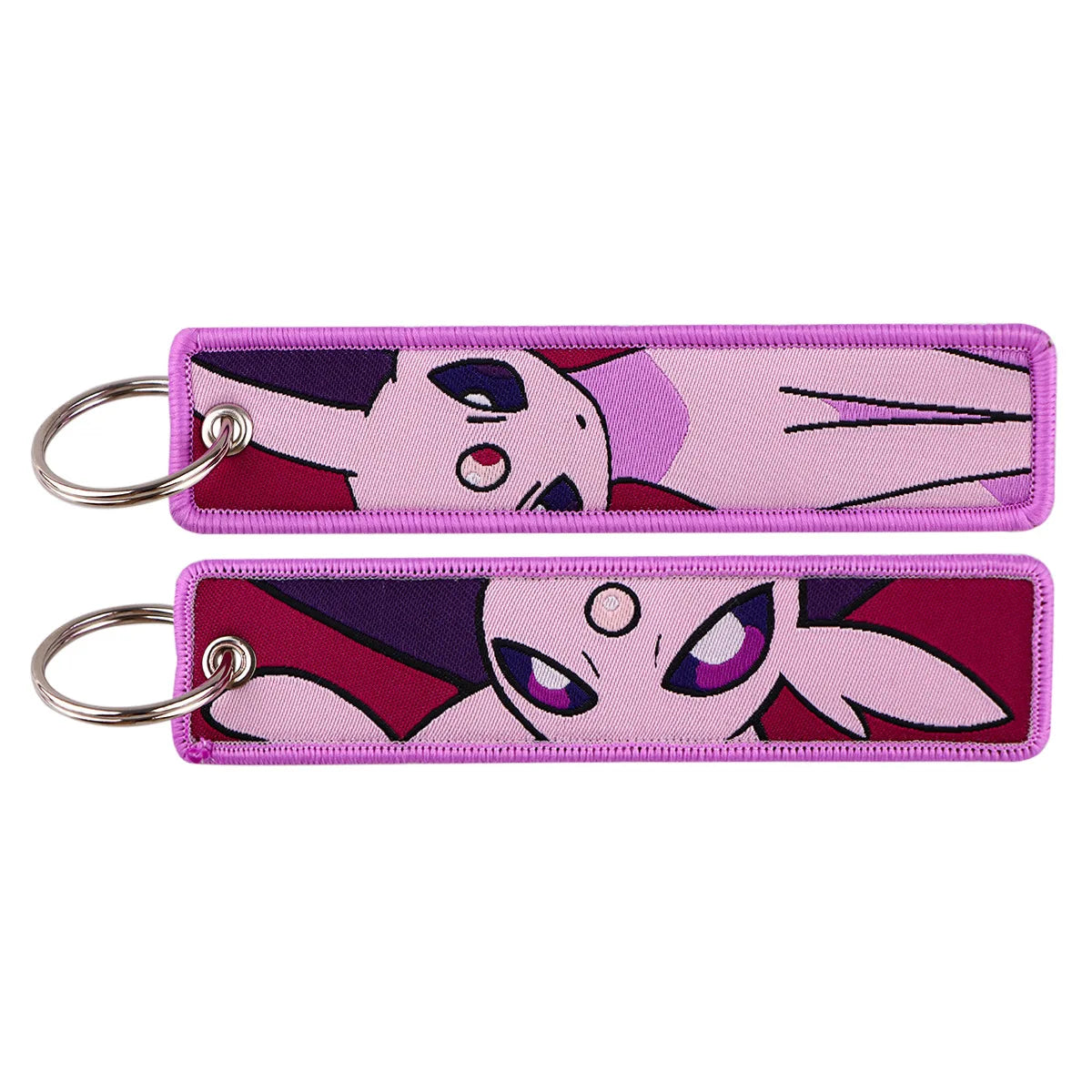 Embroidered Cute Tag keys Cartoon Pocket Monster Pokémon Keychains Anime Keyring For Fans Cosplay Accessories