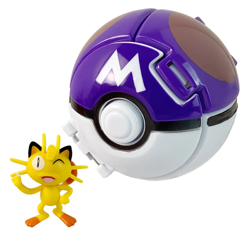 Random 7CM Pokeball Pokemon big ball Anime action figure Pikachu Litten Psyduck Squirtle Bulbasaur Go Toy boy kid Birthday Gift