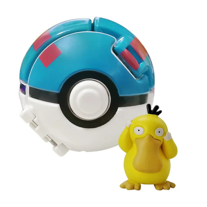 Random 7CM Pokeball Pokemon big ball Anime action figure Pikachu Litten Psyduck Squirtle Bulbasaur Go Toy boy kid Birthday Gift