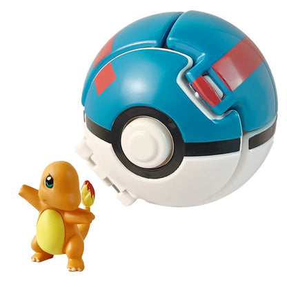 Random 7CM Pokeball Pokemon big ball Anime action figure Pikachu Litten Psyduck Squirtle Bulbasaur Go Toy boy kid Birthday Gift