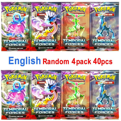 Pokemon Card Game Box Scarlet & Violet Evolutions 151 Temporal Forces Sun Moon Team up 4 Packs (Each Pack Contains 9/10 Cards)