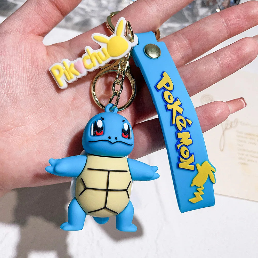 Pokemon Keychain  Anime Cartoon Pikachu Creative Key Chain Ornaments Dolls Eevee Psyduck Rowlet for Kids Toys Bag Pendant Gifts