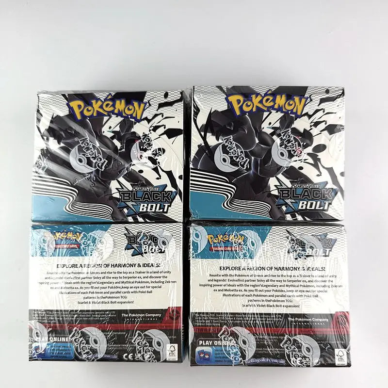 360Pcs English Pokemon Card Black Bolt White Flare 151 classics Booster Box Battle Transaction Gifts