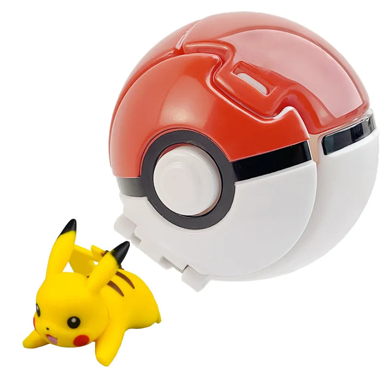 Random 7CM Pokeball Pokemon big ball Anime action figure Pikachu Litten Psyduck Squirtle Bulbasaur Go Toy boy kid Birthday Gift