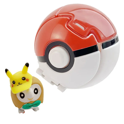 Random 7CM Pokeball Pokemon big ball Anime action figure Pikachu Litten Psyduck Squirtle Bulbasaur Go Toy boy kid Birthday Gift