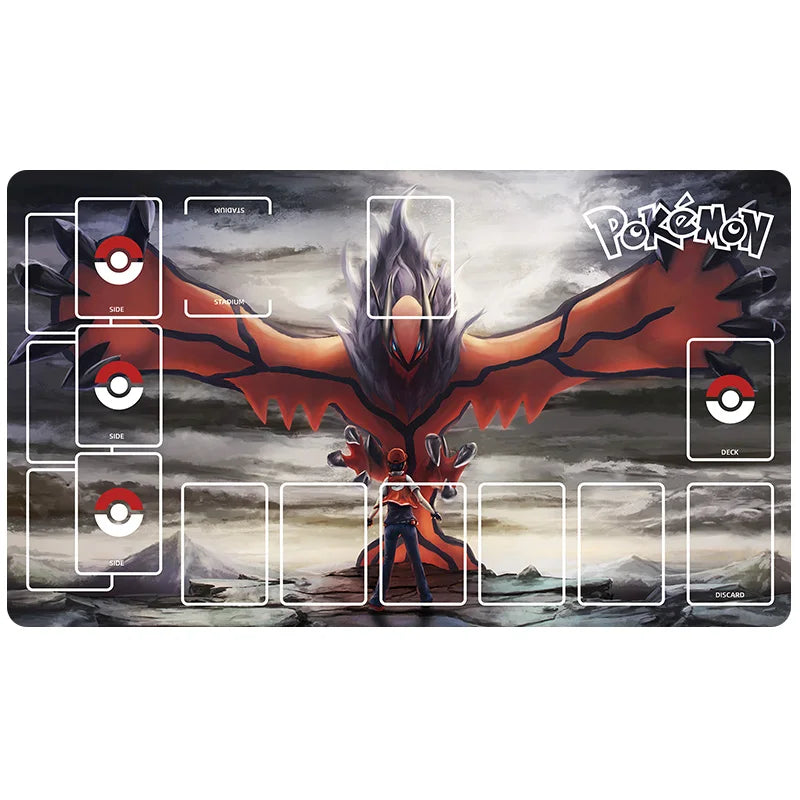 New 600x350mm PTCG Eevee Mewtwo Single Player Playmat Anime Cartoon Duel Disk Game Ash Ketchum Rubber Board Game Mat Toy Gifts