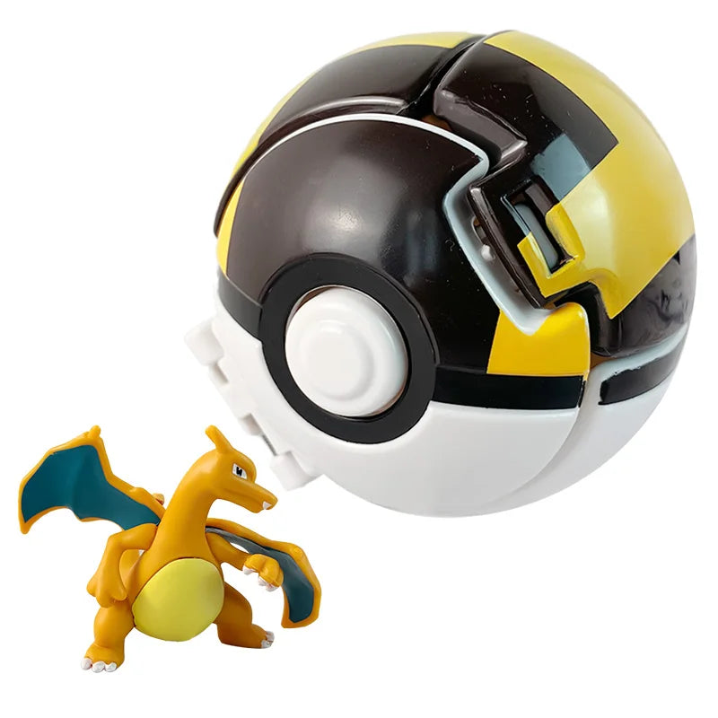 Random 7CM Pokeball Pokemon big ball Anime action figure Pikachu Litten Psyduck Squirtle Bulbasaur Go Toy boy kid Birthday Gift