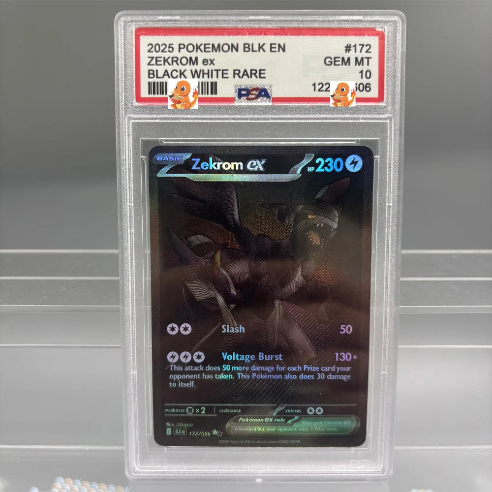 diy 1pcs pokemon PTCG PSA Jolteon Zekrom ex Shining Celebi Self Control Collect Signature Trading Flash Card Anime Cartoon Gift