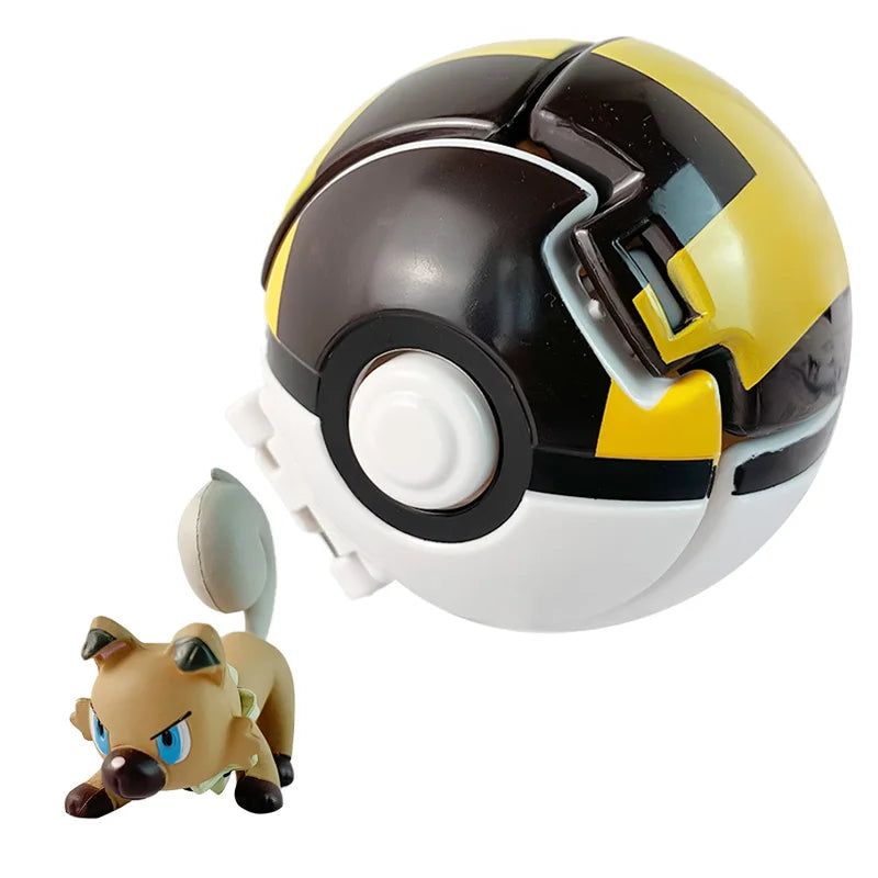 Random 7CM Pokeball Pokemon big ball Anime action figure Pikachu Litten Psyduck Squirtle Bulbasaur Go Toy boy kid Birthday Gift