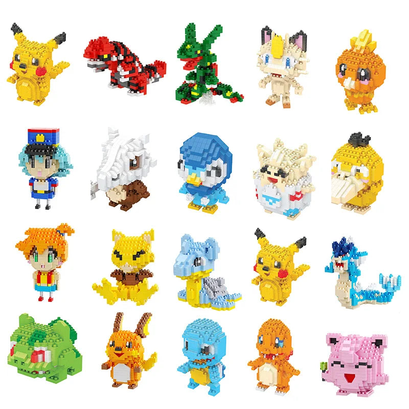 Pokemon building blocks mini small micro deform construction bricks nano Toy pikahcu Charmander Togepi children kids boy Game