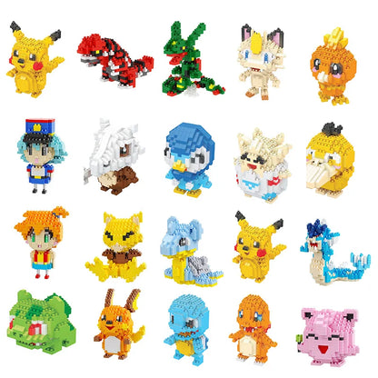 Pokemon building blocks mini small micro deform construction bricks nano Toy pikahcu Charmander Togepi children kids boy Game