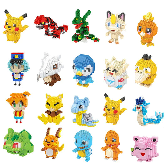 Pokemon building blocks mini small micro deform construction bricks nano Toy pikahcu Charmander Togepi children kids boy Game