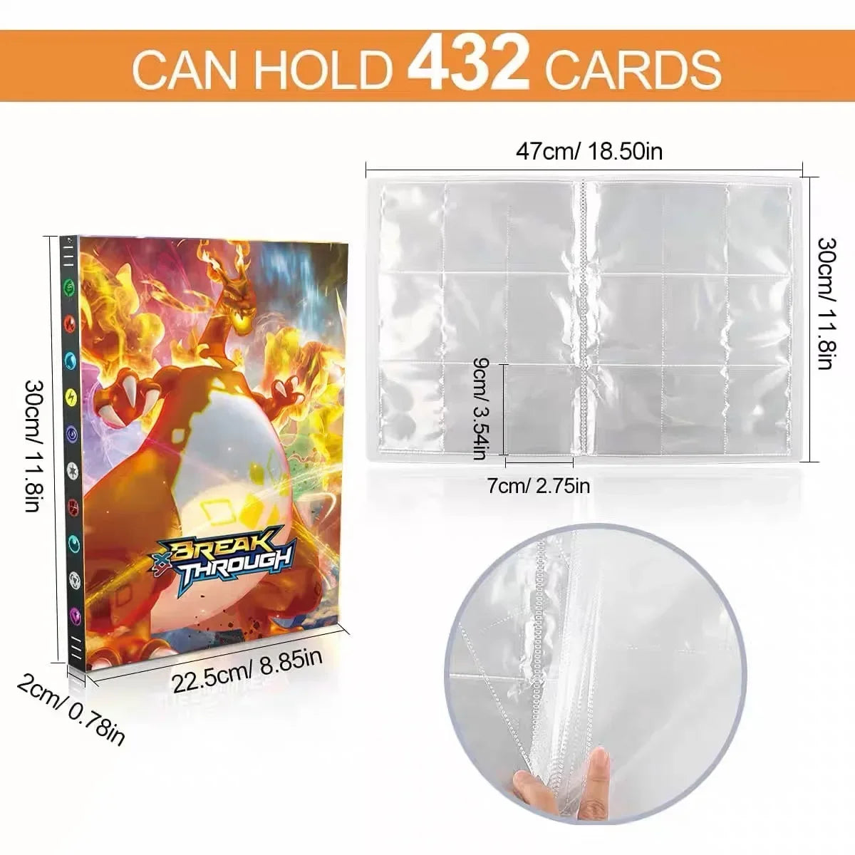 2024 Charizard Mewtwo Holder Binder Collections Folder Anime Card Protector Notebook for Pokemones Album 240/540Pcs Card Book