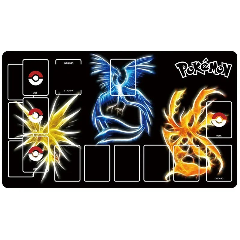 New 600x350mm PTCG Eevee Mewtwo Single Player Playmat Anime Cartoon Duel Disk Game Ash Ketchum Rubber Board Game Mat Toy Gifts