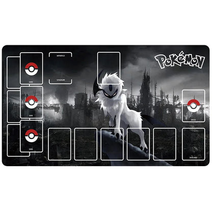 New 600x350mm PTCG Eevee Mewtwo Single Player Playmat Anime Cartoon Duel Disk Game Ash Ketchum Rubber Board Game Mat Toy Gifts
