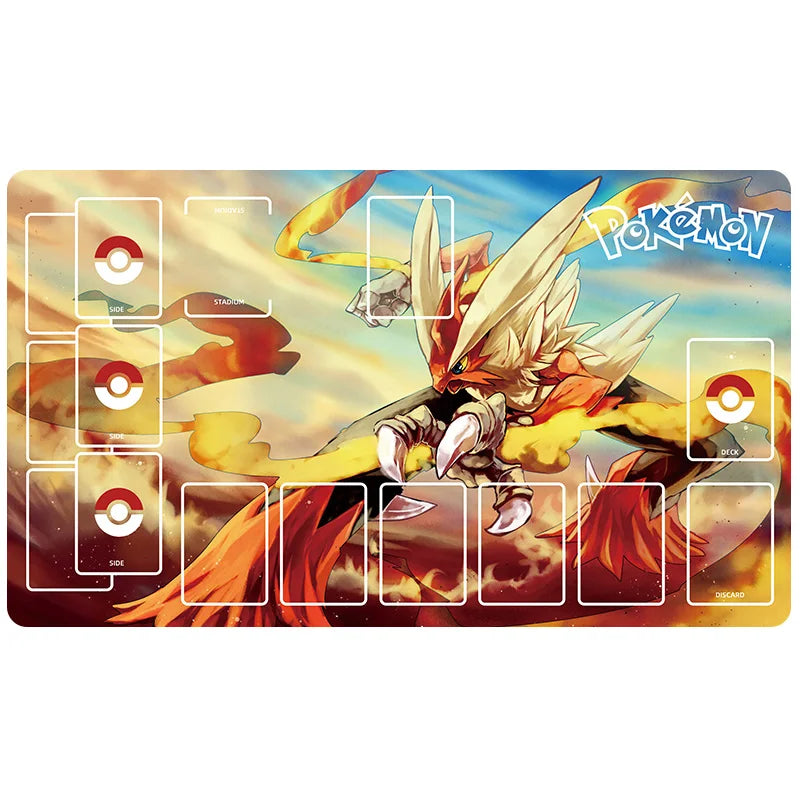 New 600x350mm PTCG Eevee Mewtwo Single Player Playmat Anime Cartoon Duel Disk Game Ash Ketchum Rubber Board Game Mat Toy Gifts