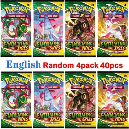 Pokemon Card Game Box Scarlet & Violet Evolutions 151 Temporal Forces Sun Moon Team up 4 Packs (Each Pack Contains 9/10 Cards)